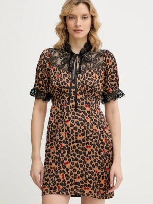 Never Fully Dressed sukienka Cherry Mini Lyla kolor brązowy mini prosta NFDDR3246