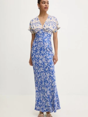 Zdjęcie produktu Never Fully Dressed sukienka Elodie Dress kolor niebieski maxi dopasowana NFDDR1300