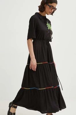 Never Fully Dressed sukienka Immy kolor czarny maxi rozkloszowana NFDDR671