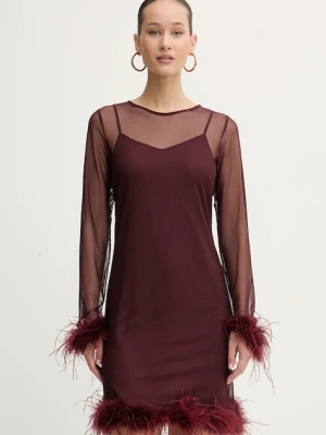 Never Fully Dressed sukienka kolor bordowy mini prosta NFDDR3071