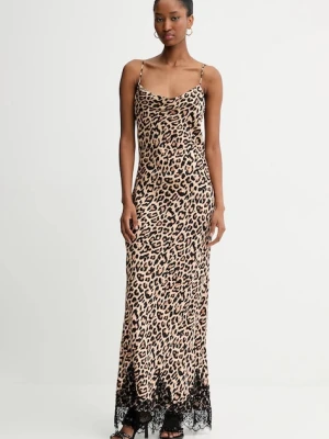 Never Fully Dressed sukienka kolor brązowy maxi prosta