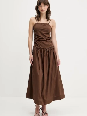 Never Fully Dressed sukienka kolor brązowy maxi rozkloszowana NFDDR1632