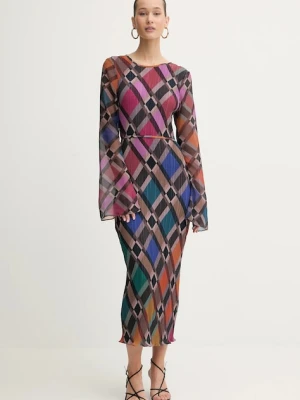 Never Fully Dressed sukienka kolor brązowy midi prosta NFDDR3029