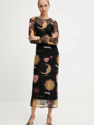 Never Fully Dressed sukienka kolor czarny maxi dopasowana NFDDR1801