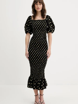 Never Fully Dressed sukienka kolor czarny midi dopasowana NFDDR2155