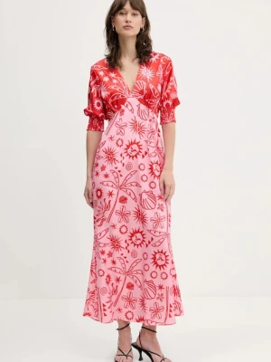 Never Fully Dressed sukienka kolor czerwony maxi prosta NFDDR2181