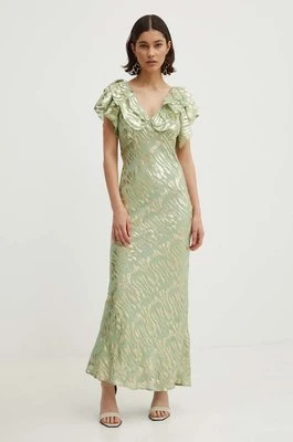 Never Fully Dressed sukienka Tilda Dress kolor zielony maxi rozkloszowana NFDDR1350