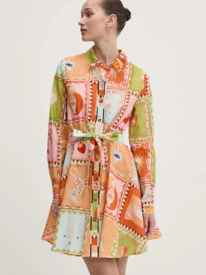 Never Fully Dressed sukienka z domieszką lnu