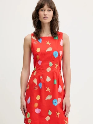 Never Fully Dressed sukienka z domieszką lnu