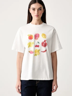 Never Fully Dressed T-shirt damski bawełniany biały
