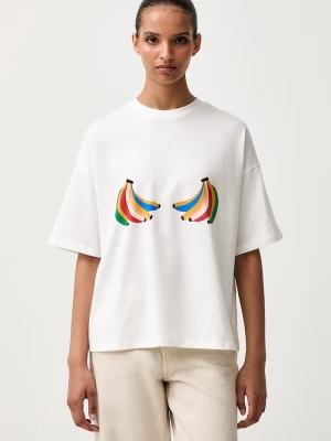 Never Fully Dressed T-shirt damski bawełniany biały
