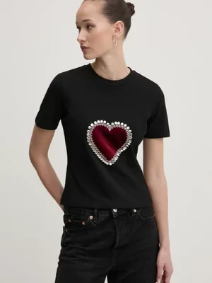 Never Fully Dressed t-shirt Heart Baby damski kolor czarny NFDTO1647