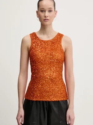 Never Fully Dressed top Rust Sequin kolor pomarańczowy NFDTO1615