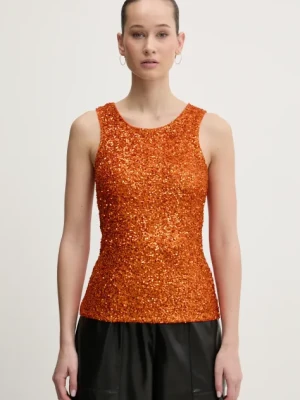 Never Fully Dressed top Rust Sequin kolor pomarańczowy NFDTO1615