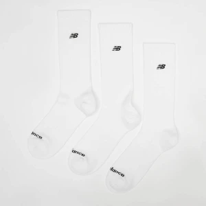 New Balance 3 PACK - NB BLACK PATCH LOGO CREW  white uniseks Skarpety biały rozmiar Odzież