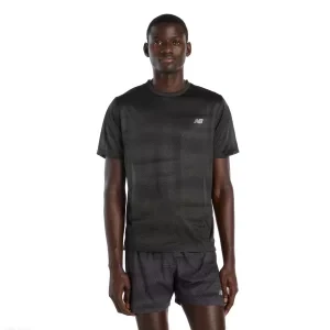 New Balance Athletics Printed T-Shirt Bgr MT61G4S7BGR, Męskie, Czarne, t-shirty, poliester, rozmiar: L