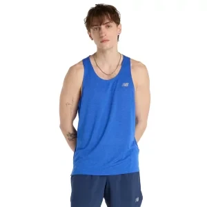 New Balance Athletics Singlet Tee MT41250BEA, Męskie, Niebieskie, t-shirty, poliester, rozmiar: M