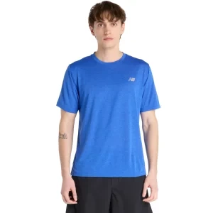 New Balance Athletics Tee MT41253BEA, Męskie, Niebieskie, t-shirty, poliester, rozmiar: L