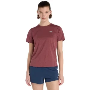 New Balance Athletics Tee WT41253WUR, Damskie, Bordowe, t-shirty, poliester, rozmiar: L