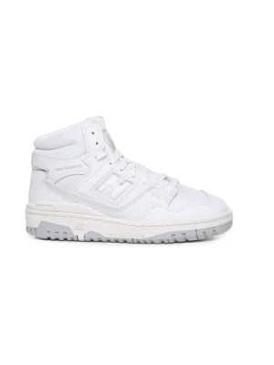 New Balance, Białe Skórzane Sneakersy z Wyściełanym Kołnierzem White, male,