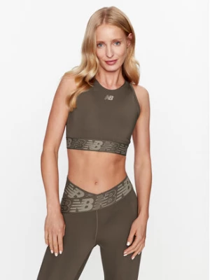 New Balance Biustonosz sportowy Relentless Crop Bra WB31175 Brązowy Regular Fit