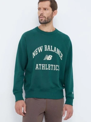 New Balance bluza bawełniana zielony