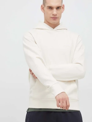 New Balance bluza bawełniana męska kolor beżowy z kapturem gładka
