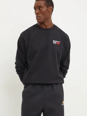 New Balance bluza bawełniana męska kolor czarny z aplikacją MT41547BK