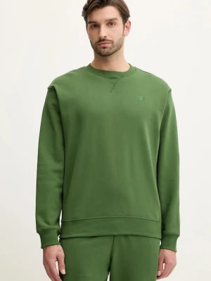 New Balance bluza bawełniana męska kolor zielony MT41506DAE