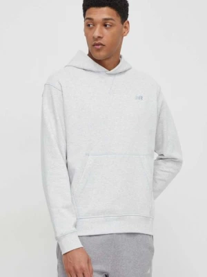New Balance bluza bawełniana MT41534AHH męska kolor szary z kapturem melanżowa