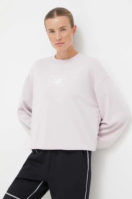 New Balance bluza damska kolor różowy z nadrukiem