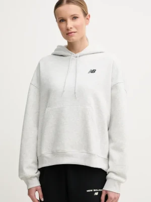 New Balance bluza damska kolor szary z kapturem melanżowa WT51518AHH