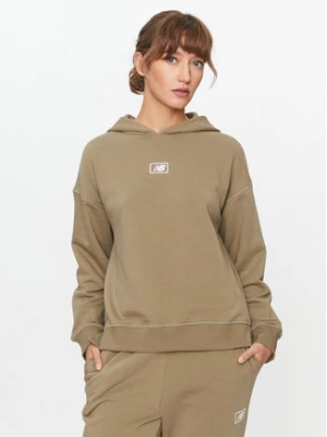 New Balance Bluza Essentials French Terry Hoodie WT33512 Zielony Regular Fit