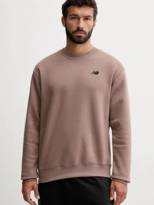 New Balance bluza męska kolor brązowy z nadrukiem MT53529EAS