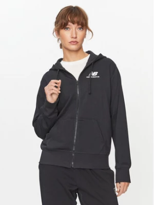 New Balance Bluza NB Essentials Stacked Logo Full Zip Hoodie WJ31530 Czarny Regular Fit