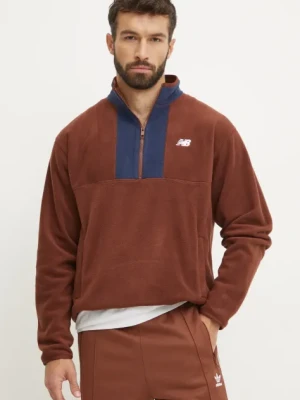 Zdjęcie produktu New Balance bluza polarowa kolor brązowy z aplikacją MT43518ROK