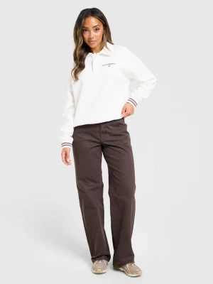 New Balance Bluza Rozpinana Ls Polo beżowy