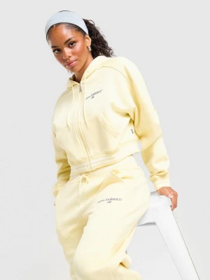 New Balance Bluza Rozpinana Z Kapturem Ribb Cropp żółty
