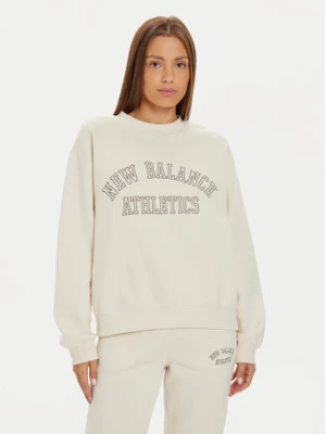 New Balance Bluza WT43516 Beżowy Relaxed Fit