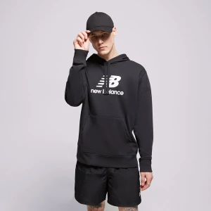 New Balance Bluza Z Kapturem Essentials Stacked czarny
