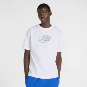 New Balance Chrome T-Shirt mężczyźni T-Shirty i Polo biały rozmiar Odzież