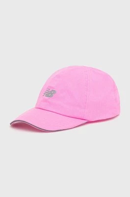 New Balance czapka LAH13002VPK kolor różowy z nadrukiem
