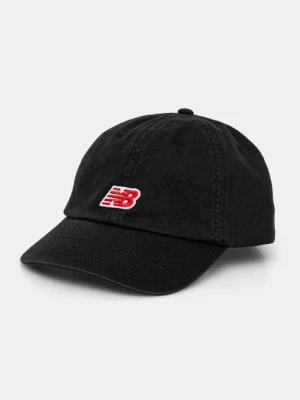 New Balance czapka z daszkiem bawełniana kolor czarny z aplikacją LAH51013BK