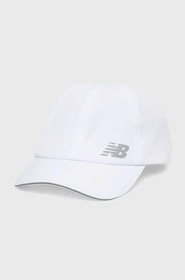New Balance czapka z daszkiem LAH21103WT kolor biały z nadrukiem