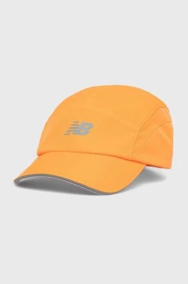 New Balance czapka z daszkiem LAH91003VIB kolor pomarańczowy z nadrukiem