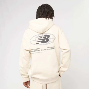 New Balance Globe Graphic Hoodie mężczyźni Bluzy beż rozmiar Odzież