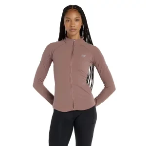 Zdjęcie produktu New Balance Harmony Full Zip WJ53101EAS, Damskie, Brązowe, bluzy, poliester, rozmiar: M