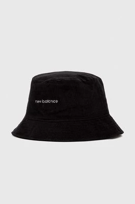 New Balance kapelusz sztruksowy kolor czarny bawełniany