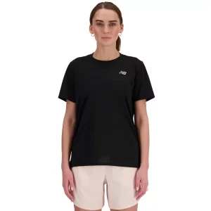 New Balance Koszulka Sport Essentials T-Shirt Bk WT41222BK, Damskie, Czarne, t-shirty, poliester, rozmiar: L