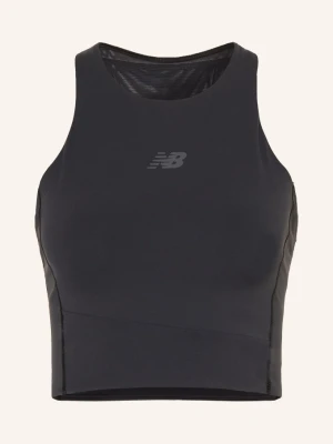 New Balance Krótki Top Funkcyjny schwarz CZARNY
